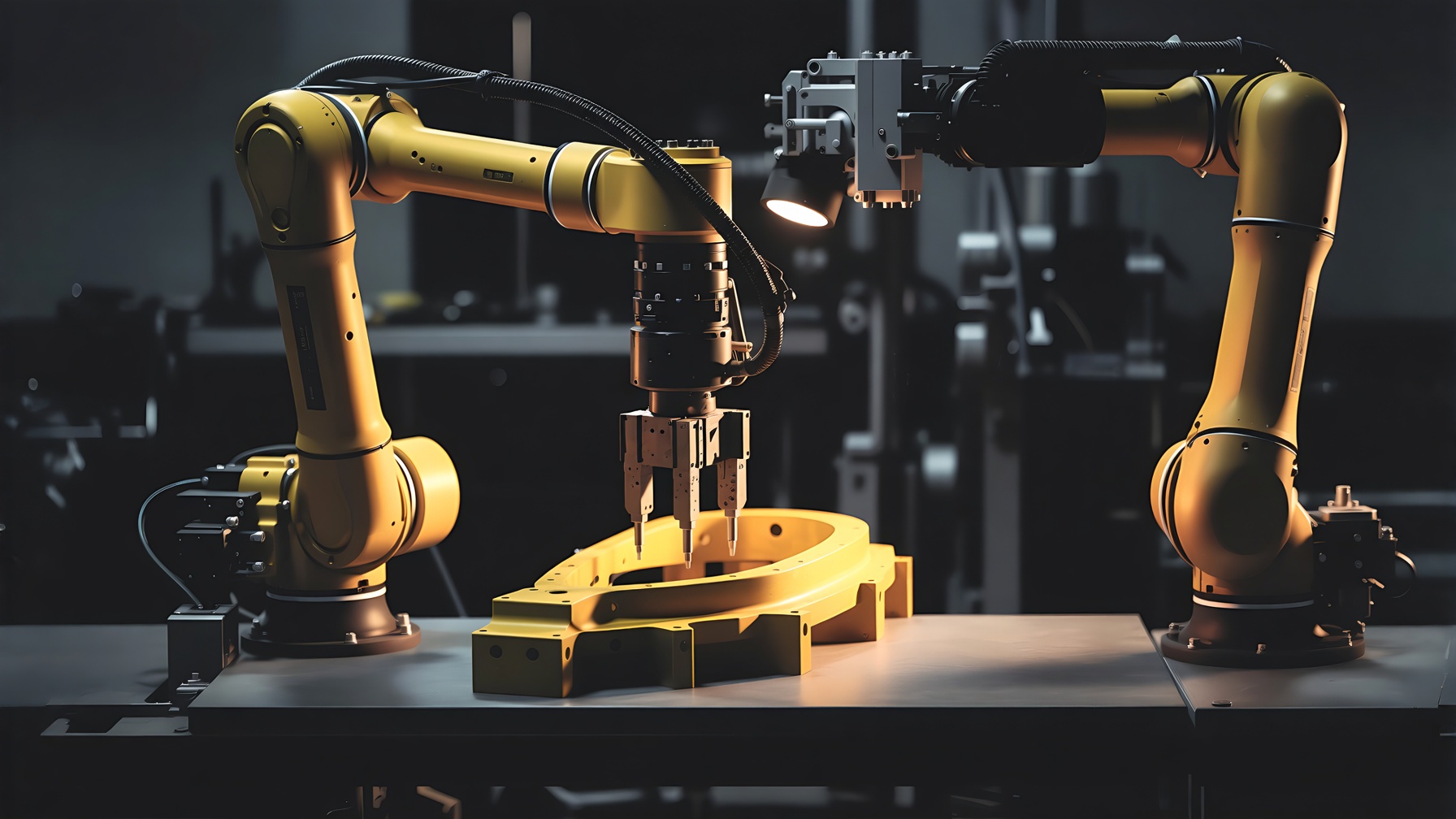 6-axis cobot following a curved test part for robotic ultrasonic inspection